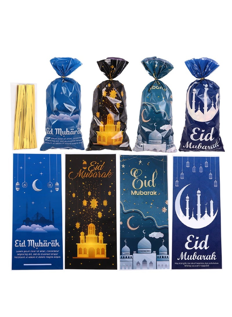 New Party Supplies  Eid Mubarak 4 Mix Styles 50pcs/Pack Gift Bags Plastic Candy Bags - Image 3