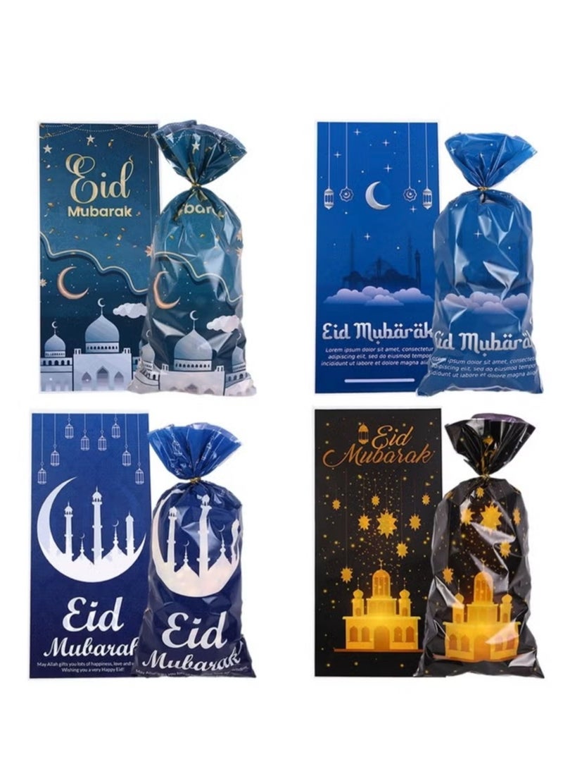 New Party Supplies  Eid Mubarak 4 Mix Styles 50pcs/Pack Gift Bags Plastic Candy Bags - Image 1