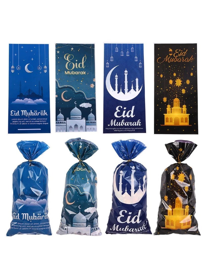 New Party Supplies  Eid Mubarak 4 Mix Styles 50pcs/Pack Gift Bags Plastic Candy Bags - Image 2