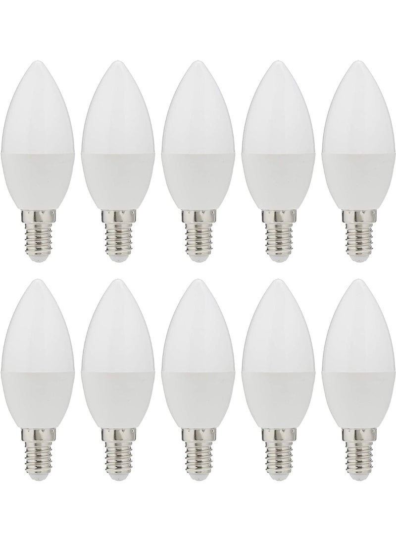 Narken 10 Pack 7W Small Edison Screw Daylight Cool white 6500K LED Power Saving Plastic coated Aluminum Candle Lamp Bulb Light. - Image 1