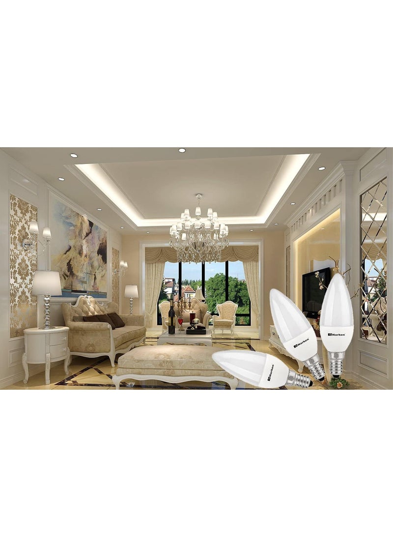 Narken 10 Pack 7W Small Edison Screw Daylight Cool white 6500K LED Power Saving Plastic coated Aluminum Candle Lamp Bulb Light. - Image 2