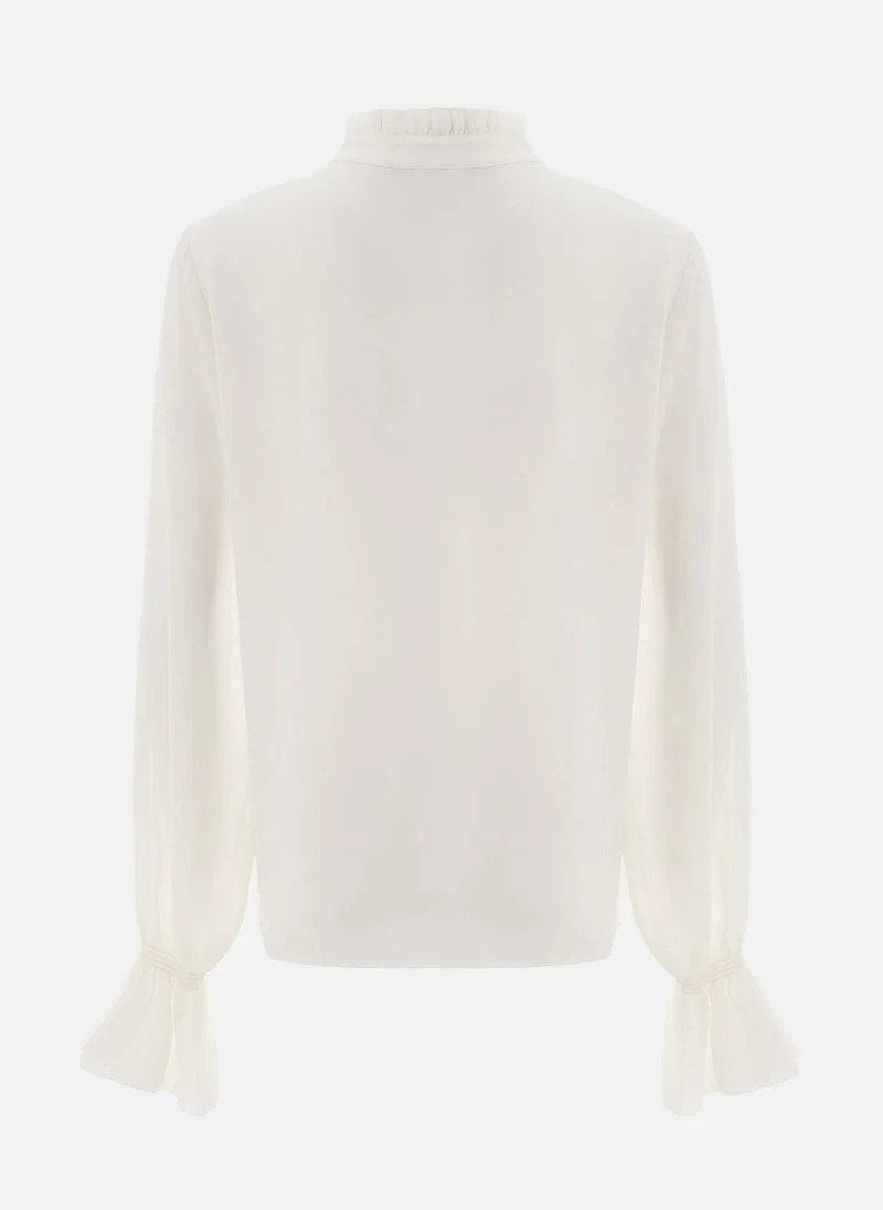 Lichi Light blouse with flounces and ties at the collar