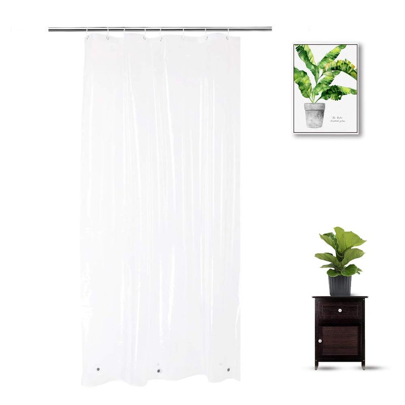 Shower Curtain Liner 48 x 72 inch PEVA Weighted Stall Clear Shower Liner with 3 Magnets and 8 Plastic Hooks 100 Waterproof
