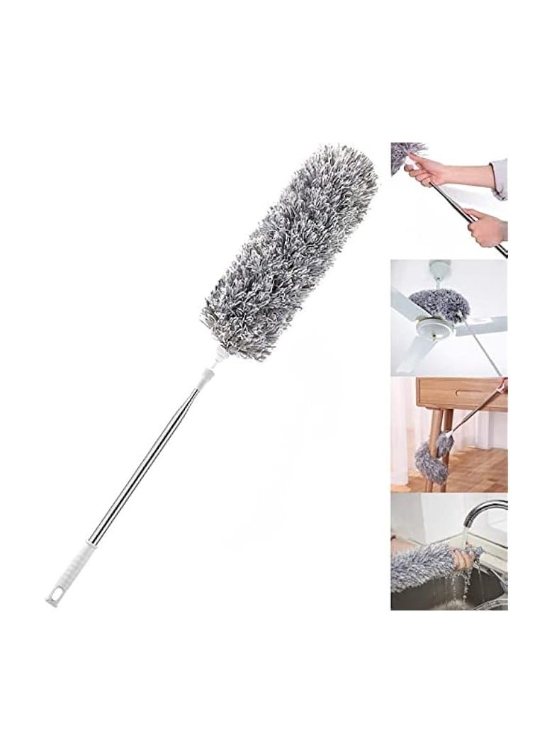 erorex Feather Duster, Improved Long Pole Duster (30 to100 inches), Microfiber Bendable Head & Scratch-Resistant Hat for Clean home, Ceiling Fan, High Ceiling, Blinds, Furniture & Car - Image 1
