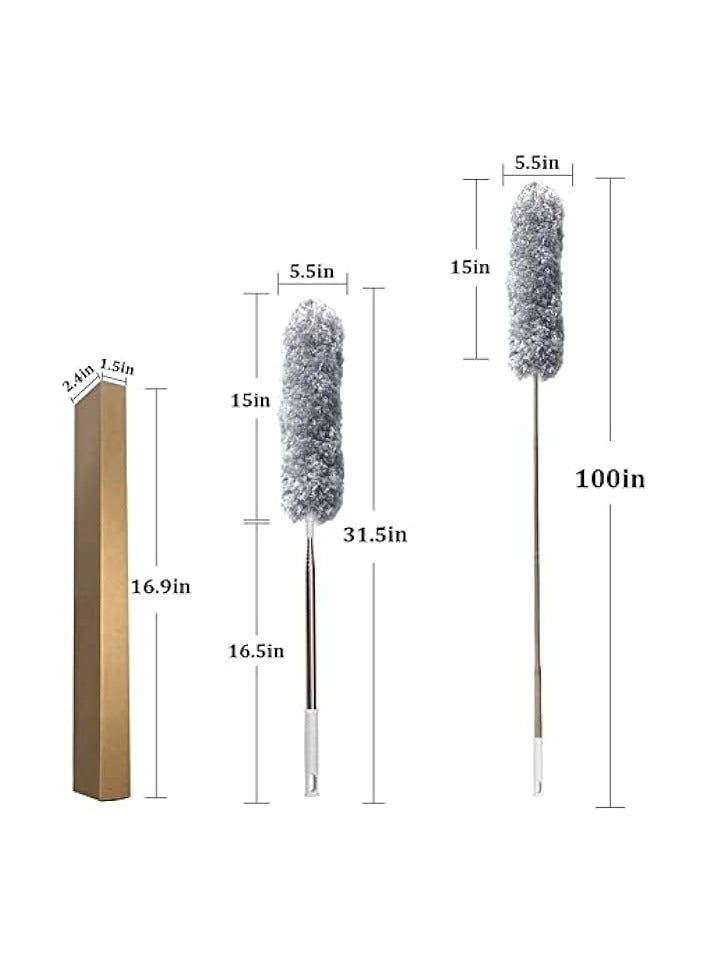 erorex Feather Duster, Improved Long Pole Duster (30 to100 inches), Microfiber Bendable Head & Scratch-Resistant Hat for Clean home, Ceiling Fan, High Ceiling, Blinds, Furniture & Car - Image 3