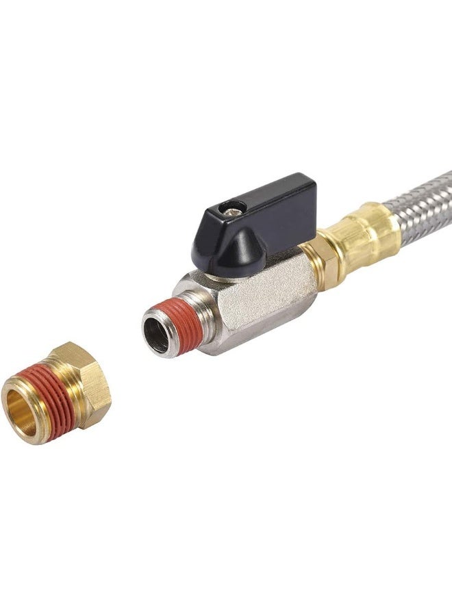 Kbrotech Extended Tank Drain Valve Assembly Kit Flexible Braided Steel Tube 10 inch 1/4 Inch NPT Pipe Fitting for Air Compressor - Image 4