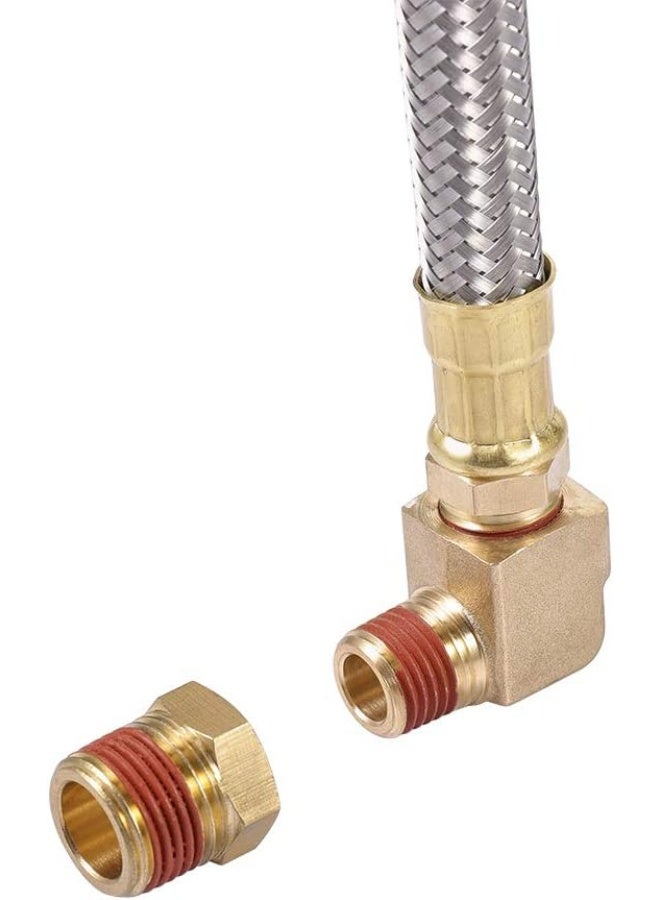 Kbrotech Extended Tank Drain Valve Assembly Kit Flexible Braided Steel Tube 10 inch 1/4 Inch NPT Pipe Fitting for Air Compressor - Image 5