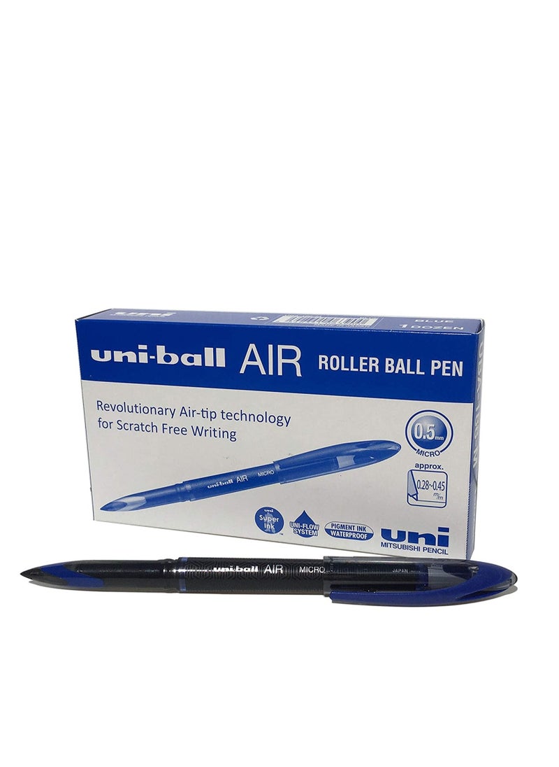 Uniball قلم حبر جاف إير ميكرو مكون من 12 قطعة باللون الأزرق  - Image 1