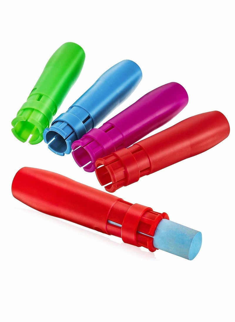 SYOSI Chalk Holders Sidewalk Railroad Chalk Holder Plastic Adjustable Chalk Clip Colorful Holder Set for Teachers Students Office or Classroom On Blackboard Sticker Chalkboard 5  - Image 2