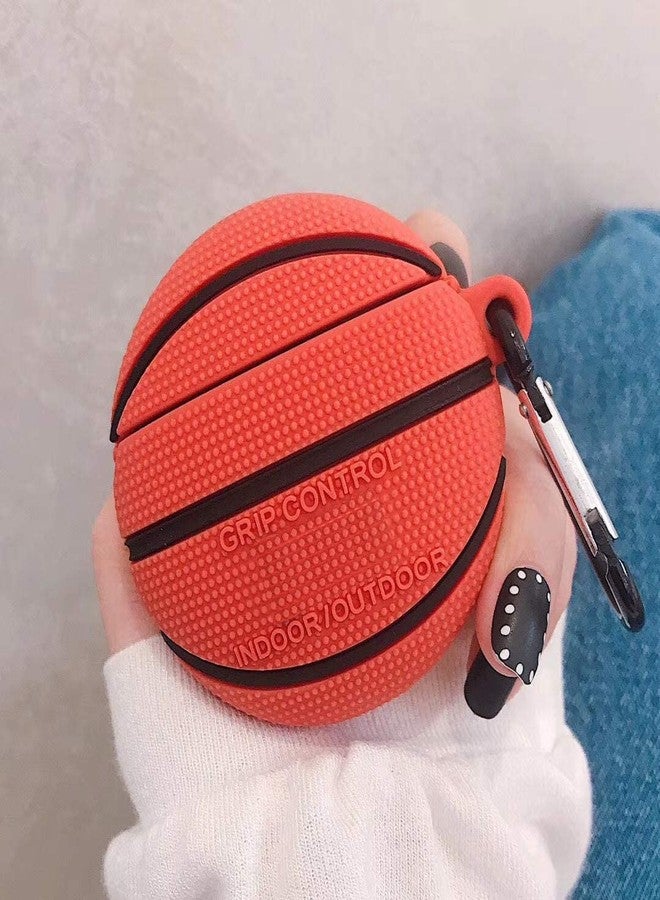 JCSMARTEC Silicone Case for Airpods Pro, Cute Funny Cool Basketball Football Protective Rubber Cover Skin with Anti-Lost Keychain (Basketball) - Image 2