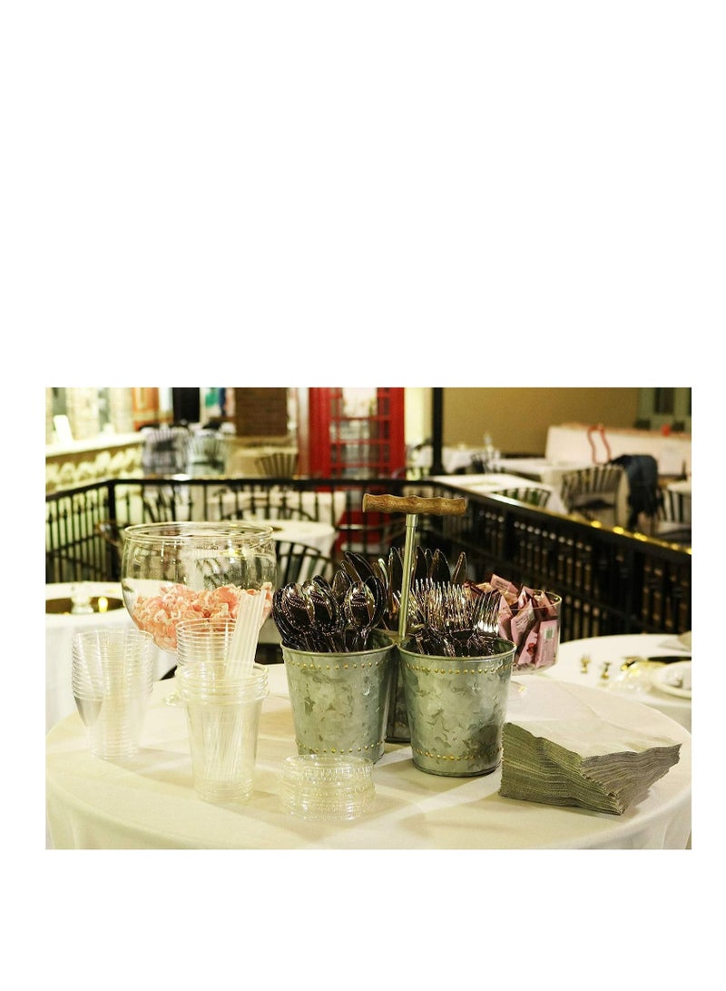 4basix Plastic Cutlery Set of 24 Disposable Utensils  Including 8 Plastic Forks 8 Knives 8 Spoons - Image 5