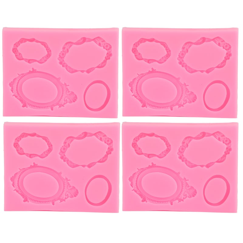 4pcs Picture Frames Silicone Mold Cake Decorating Photo Frame Chocolate Making Mold - Image 1