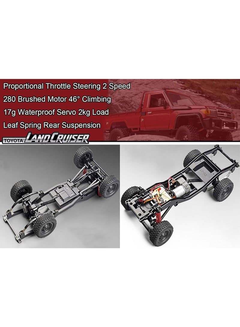 Wheels RC Crawler 1/12 RC Truck 4x4 RC Rock Crawler Toyota LC79 Remote Control Pickup 2.4Ghz All Terrain with 280 Brushed Motor Proportional Throttle Steering RTR Hobby Toy for Adult MN-82 - Image 4