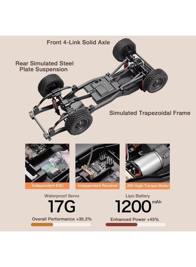 Wheels MN82T LC79 1:12 Scale RC Off-Road Four-Wheel Drive Pickup Truck Remote Control (20-30M Range) Plastic Construction Indoor-Outdoor - Image 3