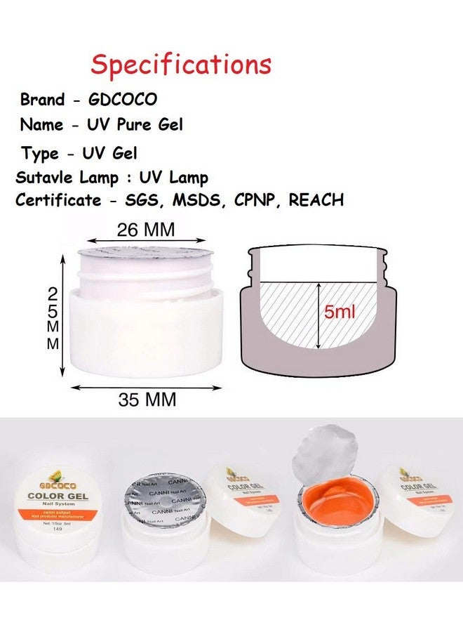 GDCOCO 5ml nail UV Gel soak off UV LED Nail Art Pure Color Gel paint color UV gel polish (GD-CG-5ml-145) - Image 3