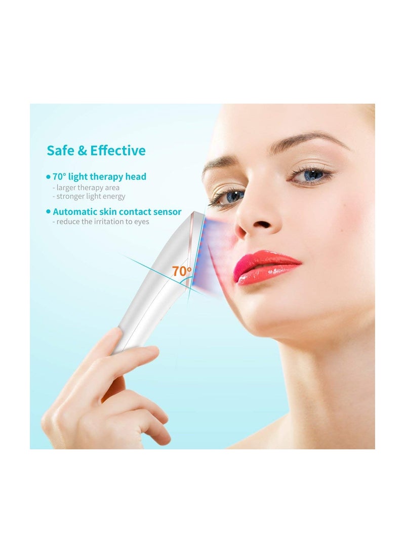 Wireless LED Light Therapy Facial Device - 2-in-1 Red & Blue Light for Skin Rejuvenation, Automatic Contact Sensor, Perfect for At-Home Skincare and Facial Treatments. - Image 2