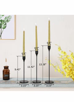 Excefore 3 Pcs Matte Black Candle Holders for Taper Candles, Decorative Candlestick Holder for Wedding, Dinning, Party, Fits 3/4 inch Thick Candle&Led Candles (Metal Candle Stand)  - Image 4