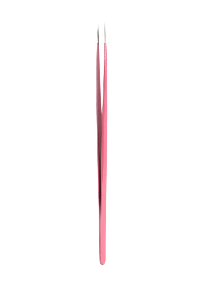 2Pcs/set Stainless Steel Pink Straight/Curved Nail Tweezers Nippers Tools Eyelash Extension Tweezers Pointed Clip Makeup Tools - Image 1