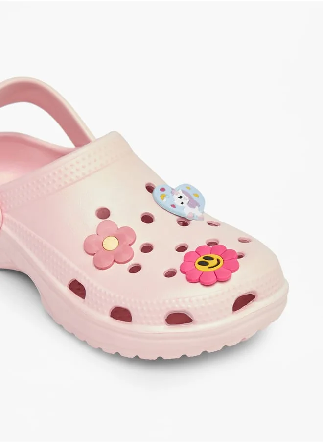 أكوا Girls Applique Detail Clogs with Backstrap
