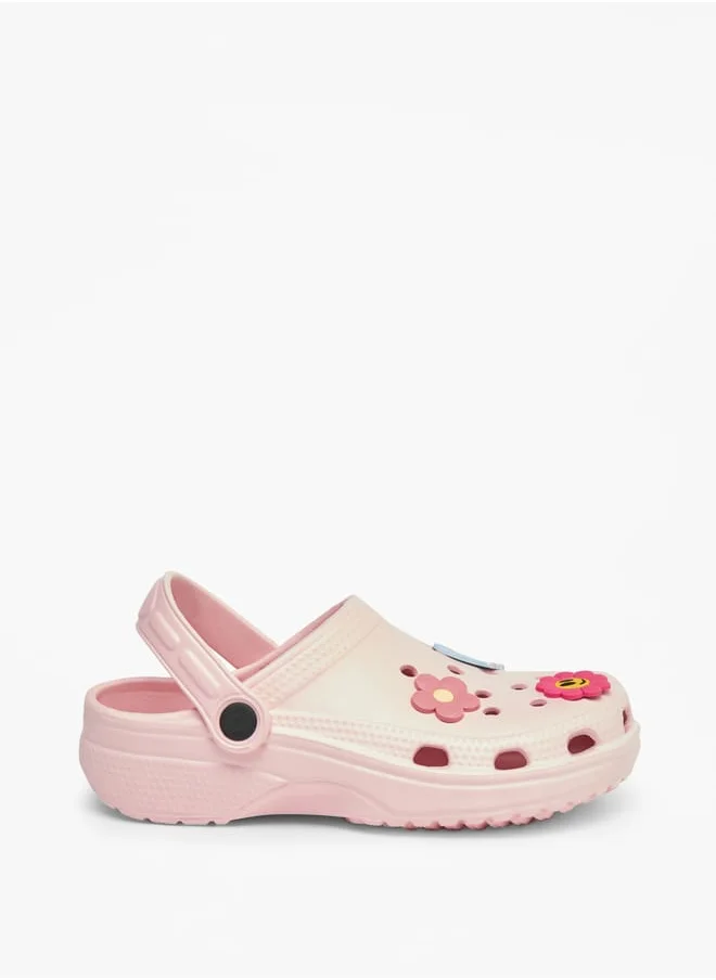 أكوا Girls Applique Detail Clogs with Backstrap