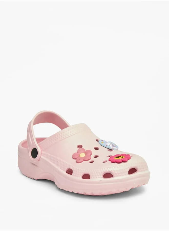أكوا Girls Applique Detail Clogs with Backstrap
