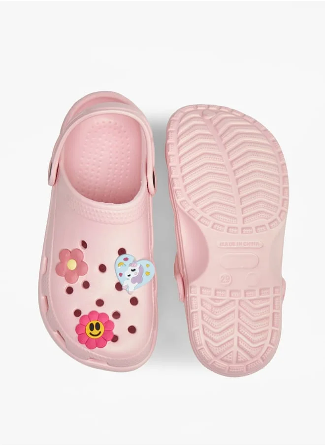 أكوا Girls Applique Detail Clogs with Backstrap
