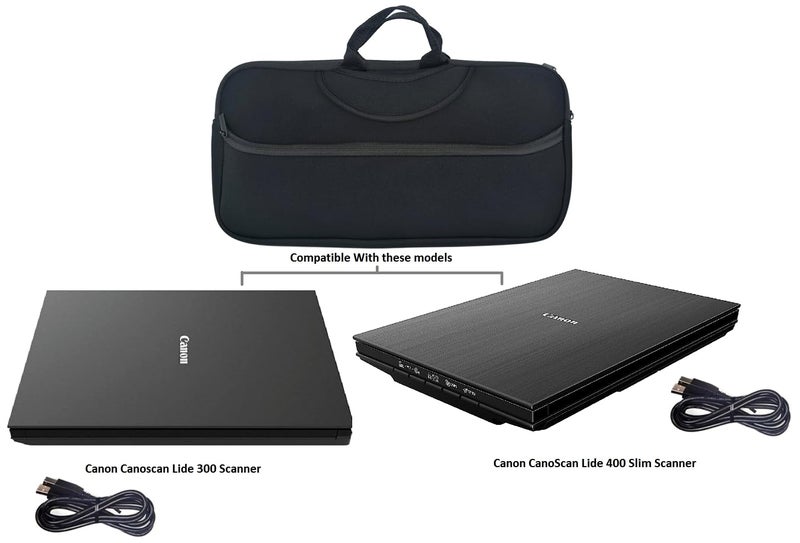 AF-WAN Flatbed Scanners Case,Portable Soft Bag Carrying Travel Case Compatible with Canon Canoscan Lide 300 Scanner/Lide 400 Slim Scanner & Cable - Image 2