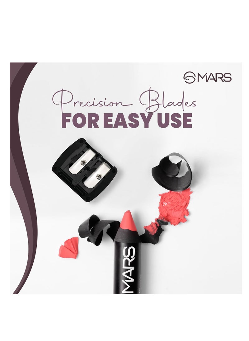 Mars MARS 2 in1 Dual Sharpener  Professional Grade Sharpener  Uses for Eyeliner Lip Pencil Eyebrow Pencil and Lip Crayon  Compact and Portable  - Image 3