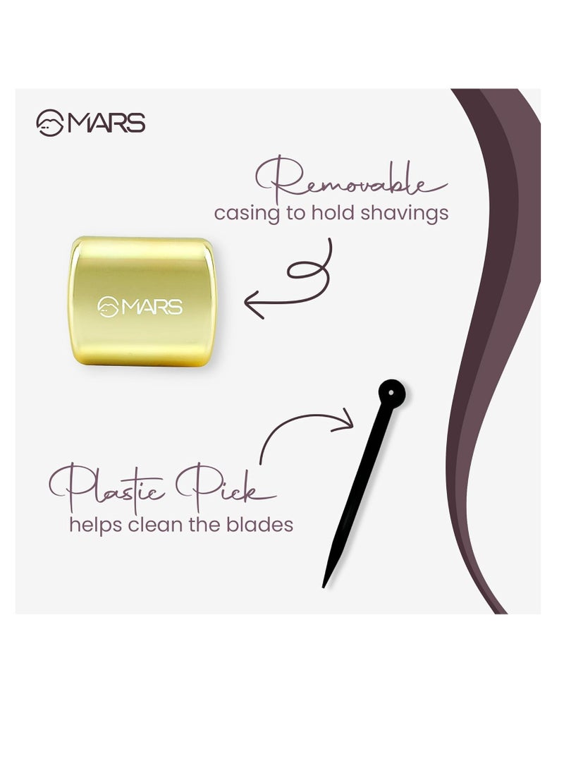 Mars MARS 2 in1 Dual Sharpener  Professional Grade Sharpener  Uses for Eyeliner Lip Pencil Eyebrow Pencil and Lip Crayon  Compact and Portable  - Image 4