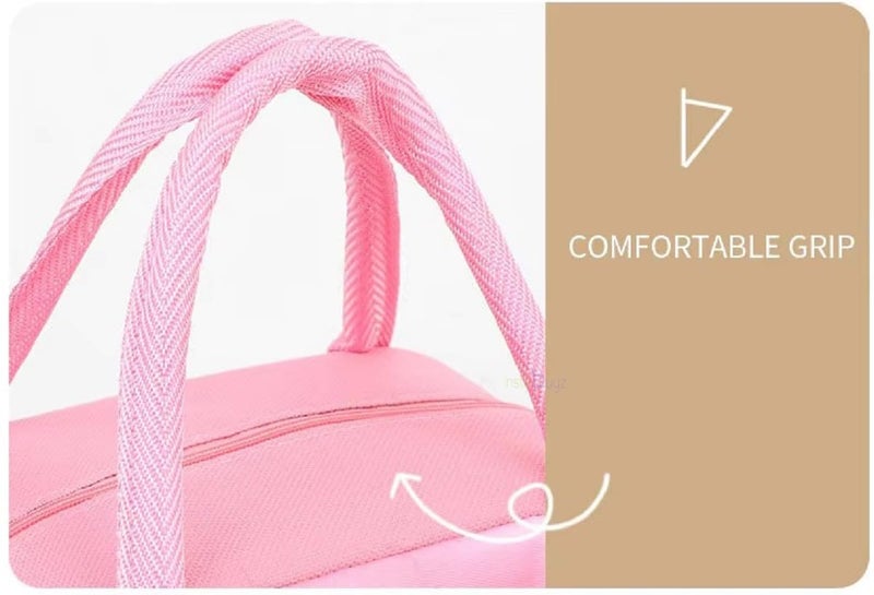 INSTABUYZ 3D Printed Hot & Cold Leak Proof Lunch Bag for Office School Kids Men & Women Storage Bag with Handle Tiffin Bag (Printed Pink) - Image 4