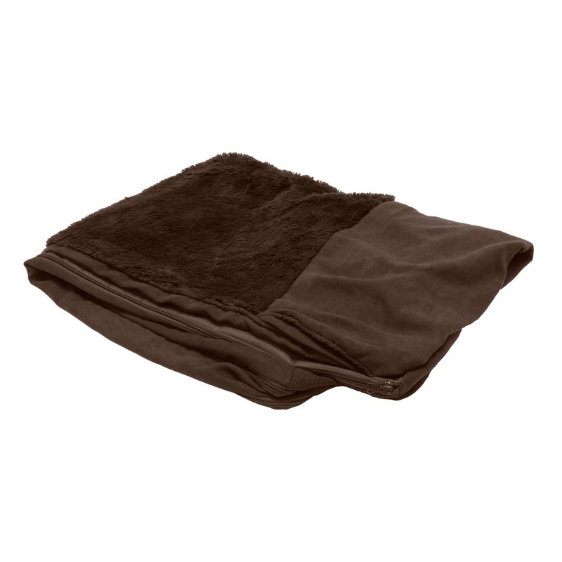 Furhaven Replacement Dog Bed Cover Plush Suede SofaStyle Machine Washable Espresso Large - Image 2