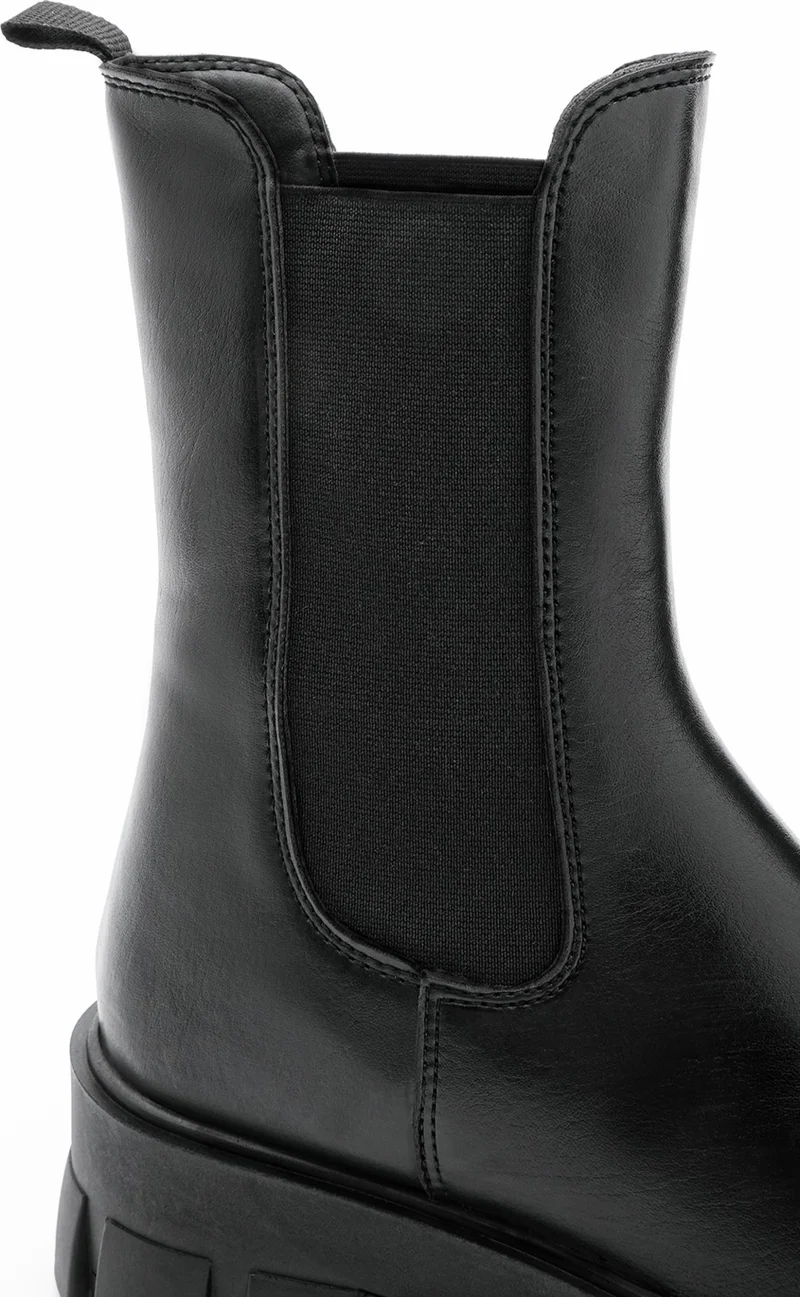 MARJIN Margin Women's Daily Boots with Thick Serrated Sole Elastic Eslona