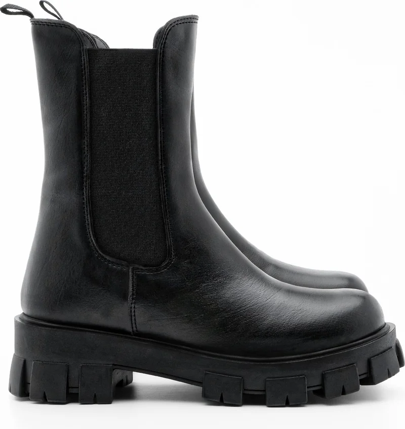 MARJIN Margin Women's Daily Boots with Thick Serrated Sole Elastic Eslona