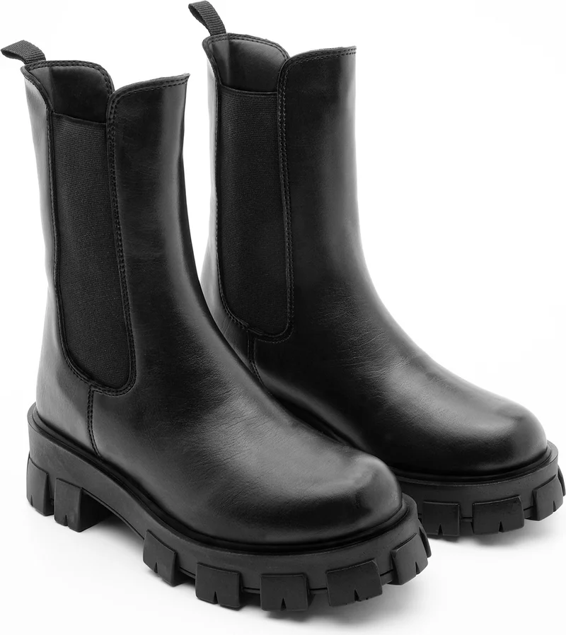 مارجين Margin Women's Daily Boots with Thick Serrated Sole Elastic Eslona