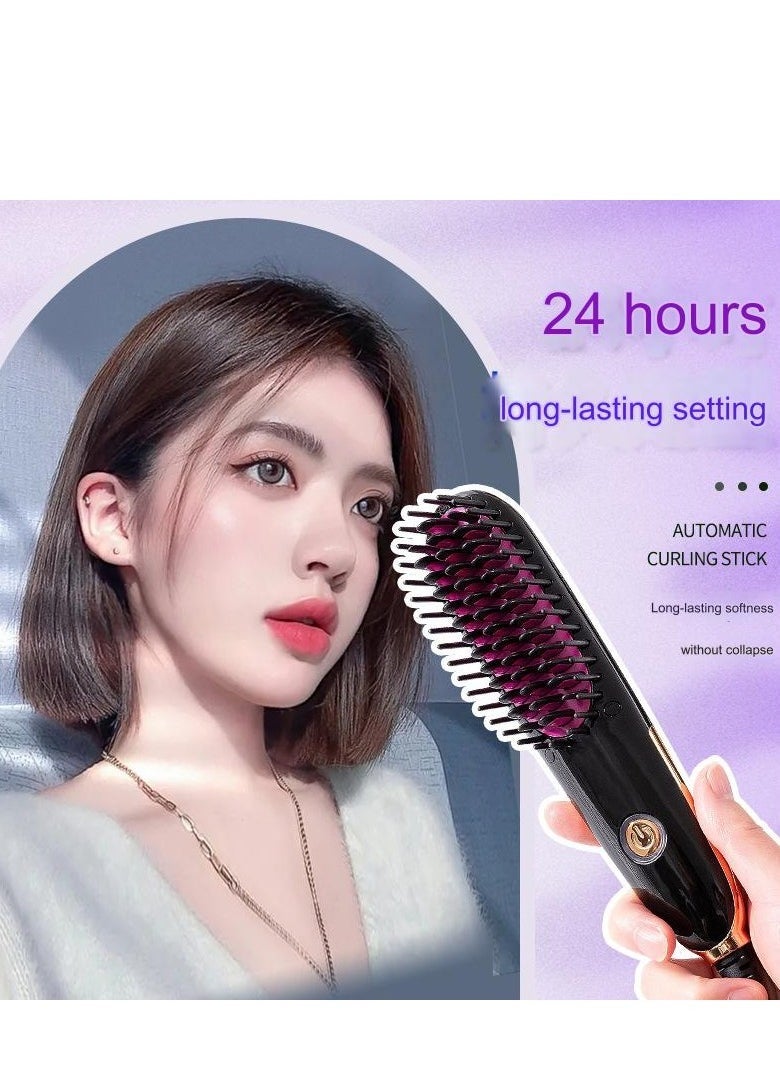 Mini 2 in 1 Hair Straightening Brush Comb with PTC Heating Technology Thermal Beard Comb Brush Electric Hot Straightening Comb - Image 5