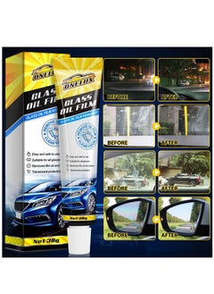ONELUX Car Glass Oil Film Stain Removal Cleaner 100% for Glass Clear Oil Film Remover for Glass Window Oil Film Remover Small Towel and Sponge Inside the Box  - Image 2