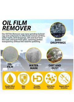 ONELUX Car Glass Oil Film Stain Removal Cleaner 100% for Glass Clear Oil Film Remover for Glass Window Oil Film Remover Small Towel and Sponge Inside the Box  - Image 4