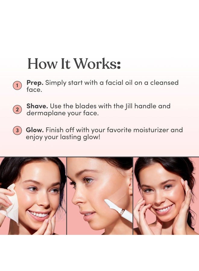 Jill Shave Set Refill for Dermaplane Hair Removal - Skin First Blades for Women to Exfoliate and Smooth Skin (4 Shave Sets, 8 Blades) - Image 5