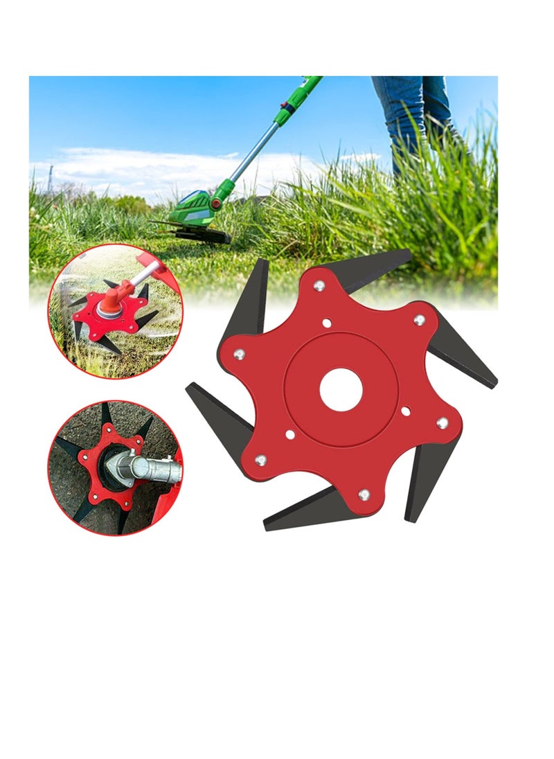 Excefore 6 Teeth Steel Trimmer Head, Universal Eater Blades 6 Steel Razors, Blade Adapter Kit for String Trimmers, Garden Lawn Mower Brush Cutter with Adapter  - Image 5