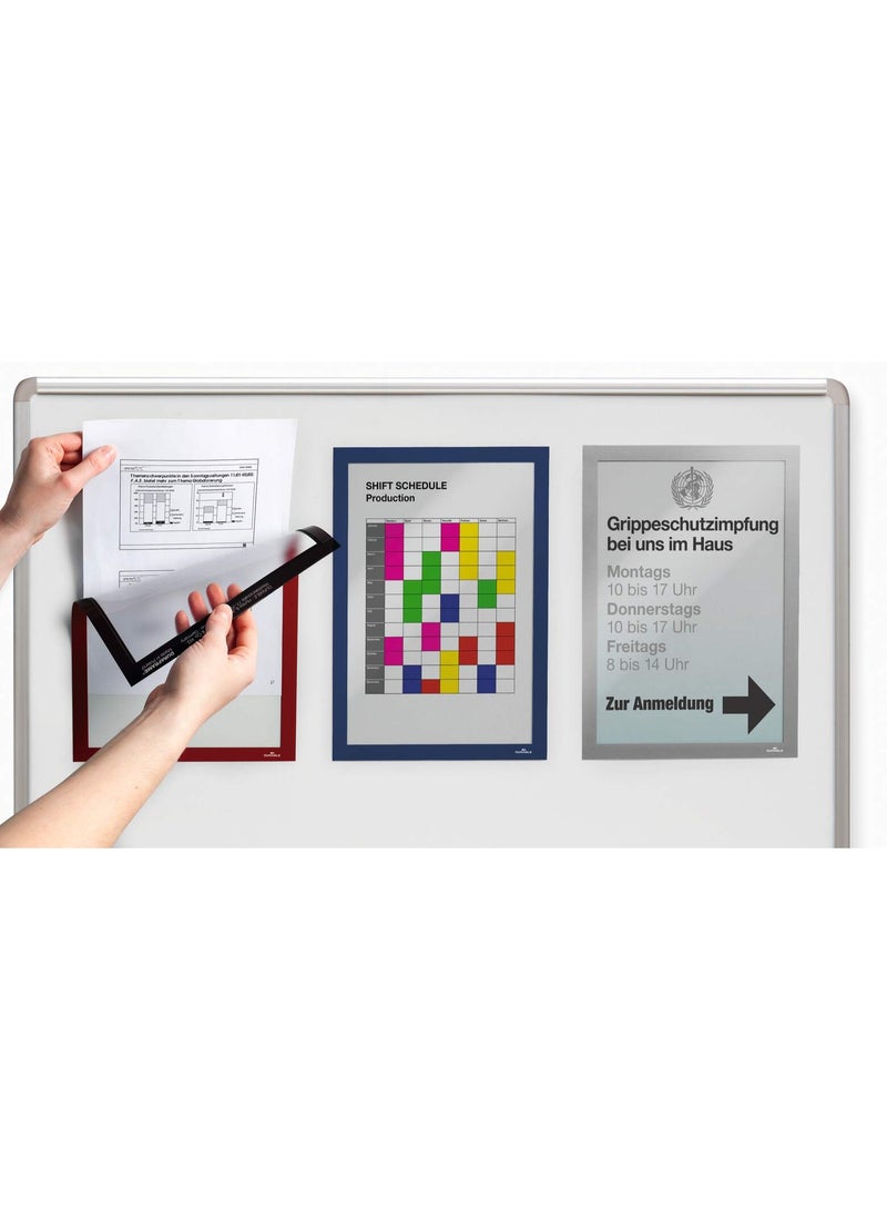 Durable 5 Pcs Magnetic Display Frame A4 Blue, Sign Holder for Documents & Notices - Image 3