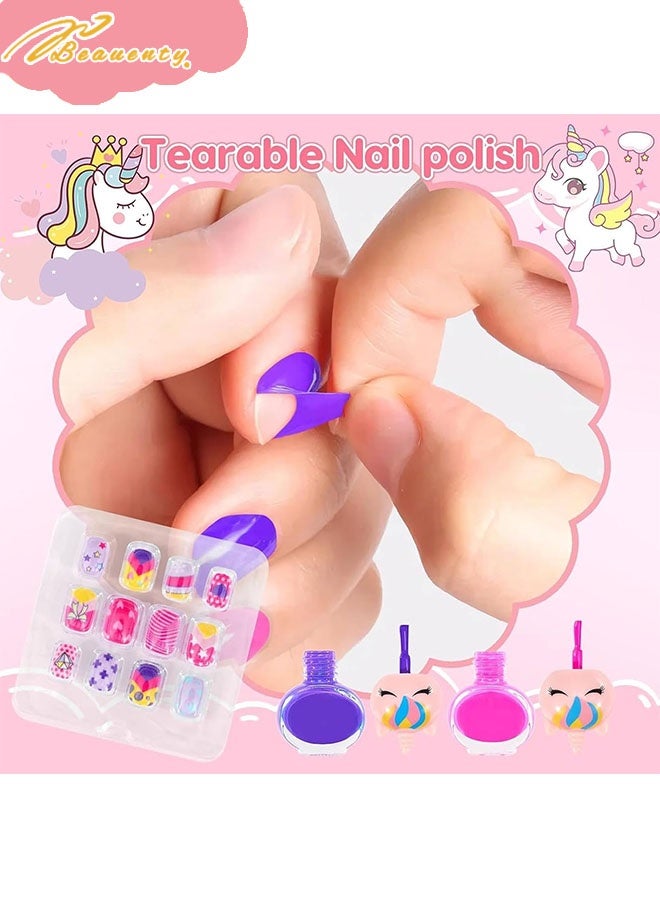 Beauenty Kids Makeup Kit for Girl, 19PCS Washable Real Makeup Set for Girls with Portable Bag, Safe & Non-Toxic Kids Make Up Toys for Girls Aged 4 5 6 7+ Year Old - Image 3