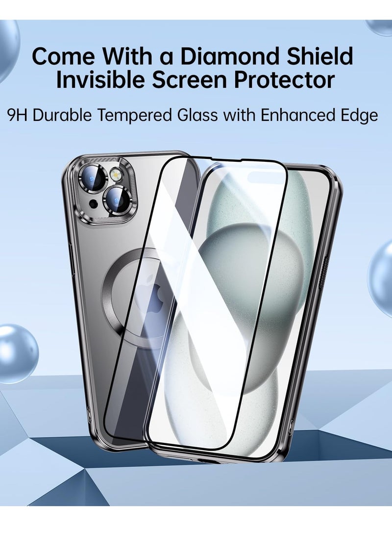 ELTRAZONE Black iPhone 15 Plus Case – Integrated Camera Lens Protection, Military Grade Drop Protection, TOP N56 Magnets, MagSafe Compatible - Image 2