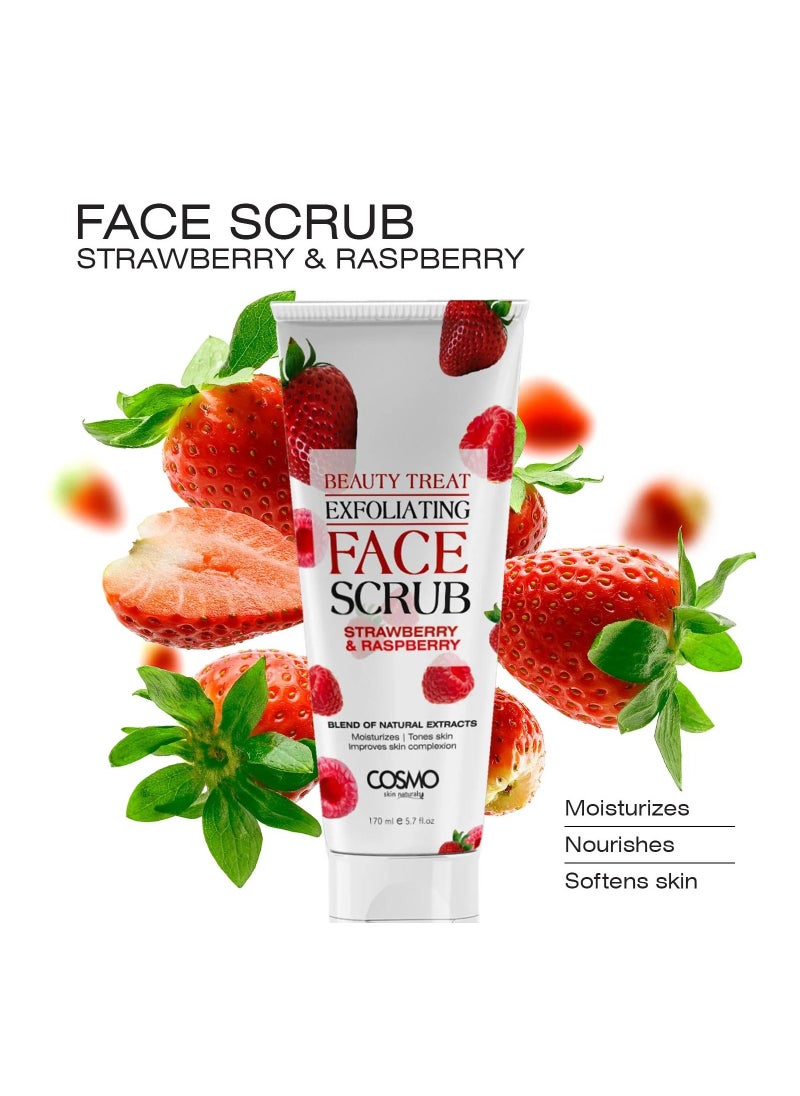COSMO Cosmo Beauty Treat Exfoliating Face Scrub Strawberry And Raspberry 170 Ml  - Image 2