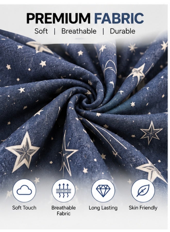 Eworld Body Pillow 120 x 45 cm, Celestial Stars Pattern, Soft Fluffy Filling with Breathable Fabric, Full Body Support Long Pillow for Side Sleepers, Pregnancy and Relaxation, Made in UAE - Image 4