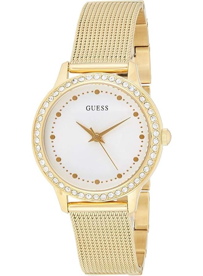 Guess Ladies Chelsea W0647L7 Gold Mesh Bracelet Watch - Image 1