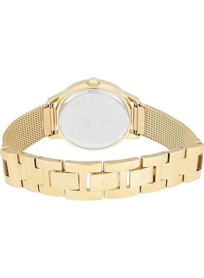 Guess Ladies Chelsea W0647L7 Gold Mesh Bracelet Watch - Image 3