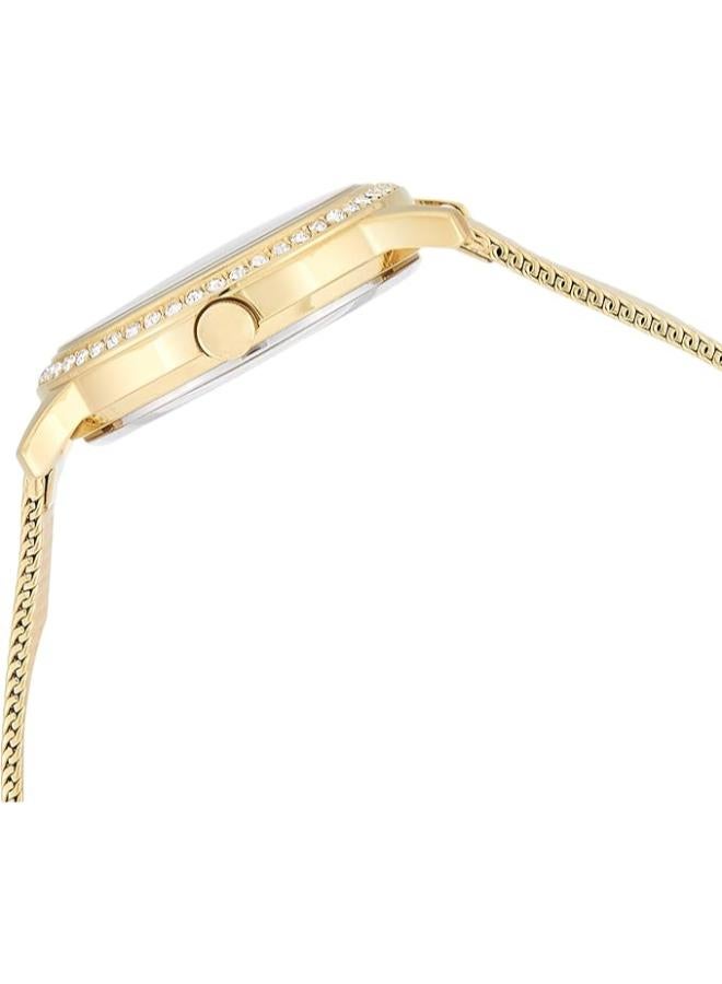 Guess Ladies Chelsea W0647L7 Gold Mesh Bracelet Watch - Image 2