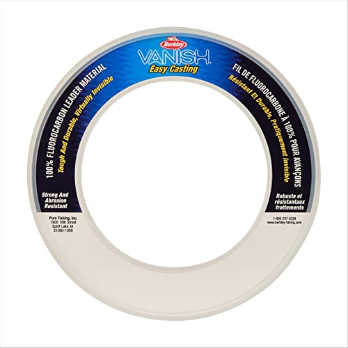 Berkley Vanish Leader Material Coil Clear 60lb 272kg 30yd 27m Fluorocarbon Fishing Line Suitable for Saltwater Environments - Image 1