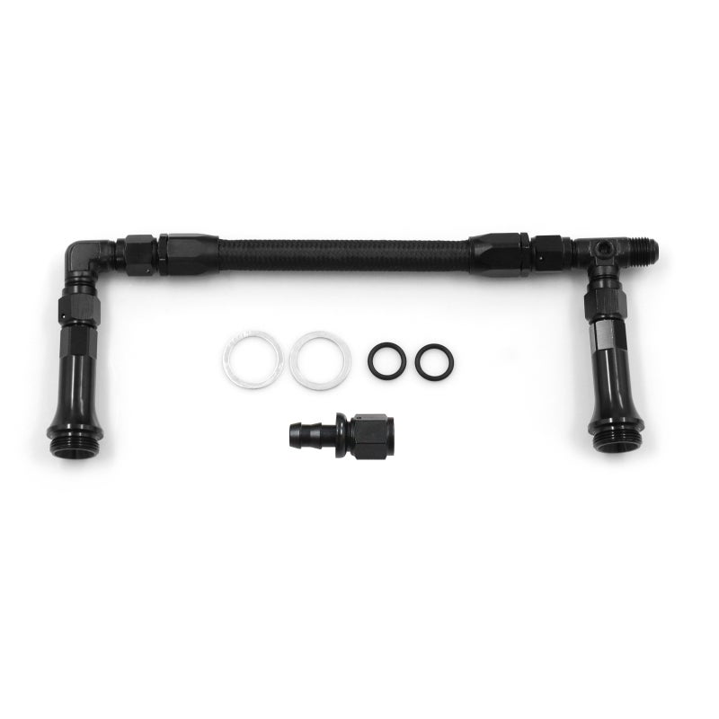 Braided AN6 Dual Feed Carb Fuel Line Double Pump Aluminum Alloy Replacement for 4150 Holley Carburetor 7/8''-20 Thread - Image 1