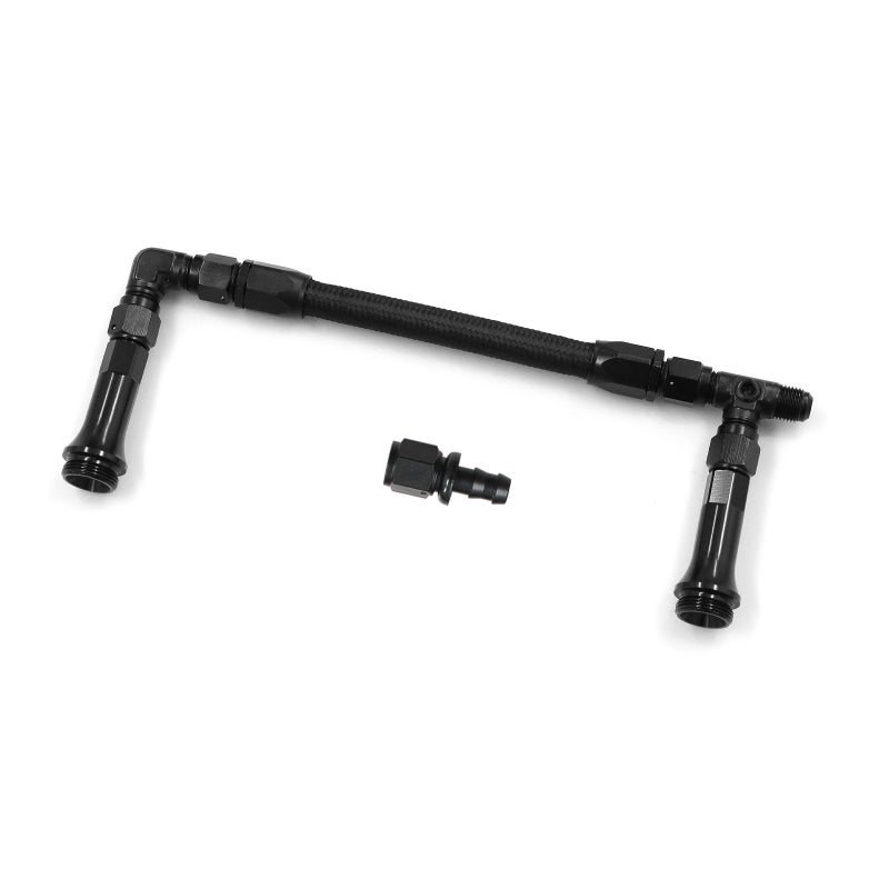 Braided AN6 Dual Feed Carb Fuel Line Double Pump Aluminum Alloy Replacement for 4150 Holley Carburetor 7/8''-20 Thread - Image 2